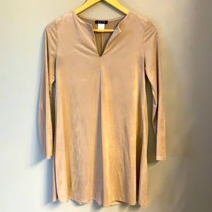 3/4 length suede dress